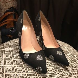 Kate Spade Black Sequin Circle Heels